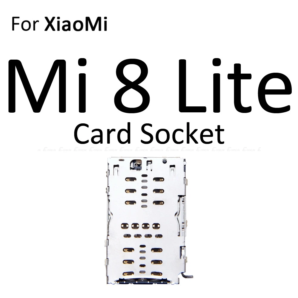 Sim Micro SD Card Socket Holder Slot Tray Reader For XiaoMi Mi 8 Lite A1 5X Adapter Container Connector Replacement Parts