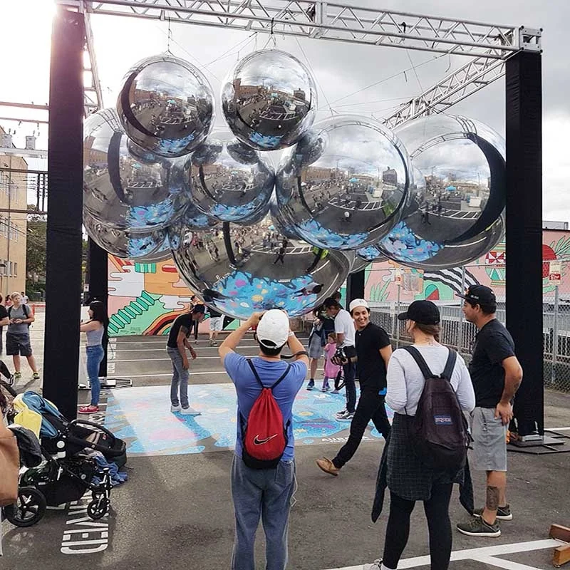 

Лидер продаж, дешевый красочный надувной отражающий шар из ПВХ FUNWORLD/надувной зеркальный шар