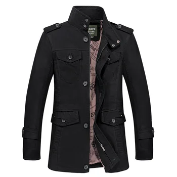 

Helisopus Male British Fashion Jackets Coats Men Classical Business Coats Casual Long Sleeve Stand Collar Outwear Tops