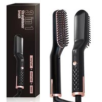 Professional Hair Straightener Beard Straightening Brush Mini Ceramic Brush Beard Men Hot Heated Comb Quick Hair Styler 1