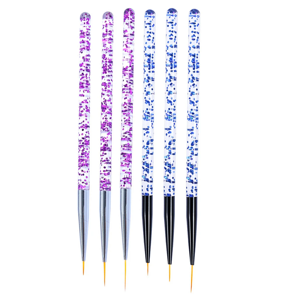 3pcs 0.7/1.2/1.5cm Nail Art Liner Brush Pen Painting Flower Drawing Lines Stripes Acrylic Gel Manicure Tools DIY