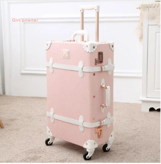 Женский чемодан 2" 22" 2" 26" для путешествий, Ретро стиль, чемодан с цветочным рисунком, тележки для путешествий, багажные сумки с колесами - Цвет: only luggage9