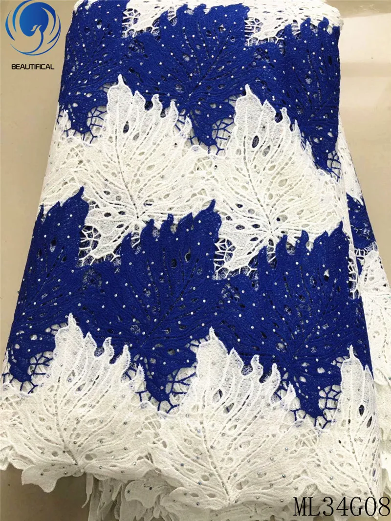 

BEAUTIFICAL African French Guipure Lace Fabric Embroidery Dress Cord Lace Guipure Fabric Nigerian 2019 ML34G08