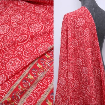 

Silk stretch satin crepe de chine fabric cloth per meter 19mm printed clothing dress spandex fabric wholesale silk cloth