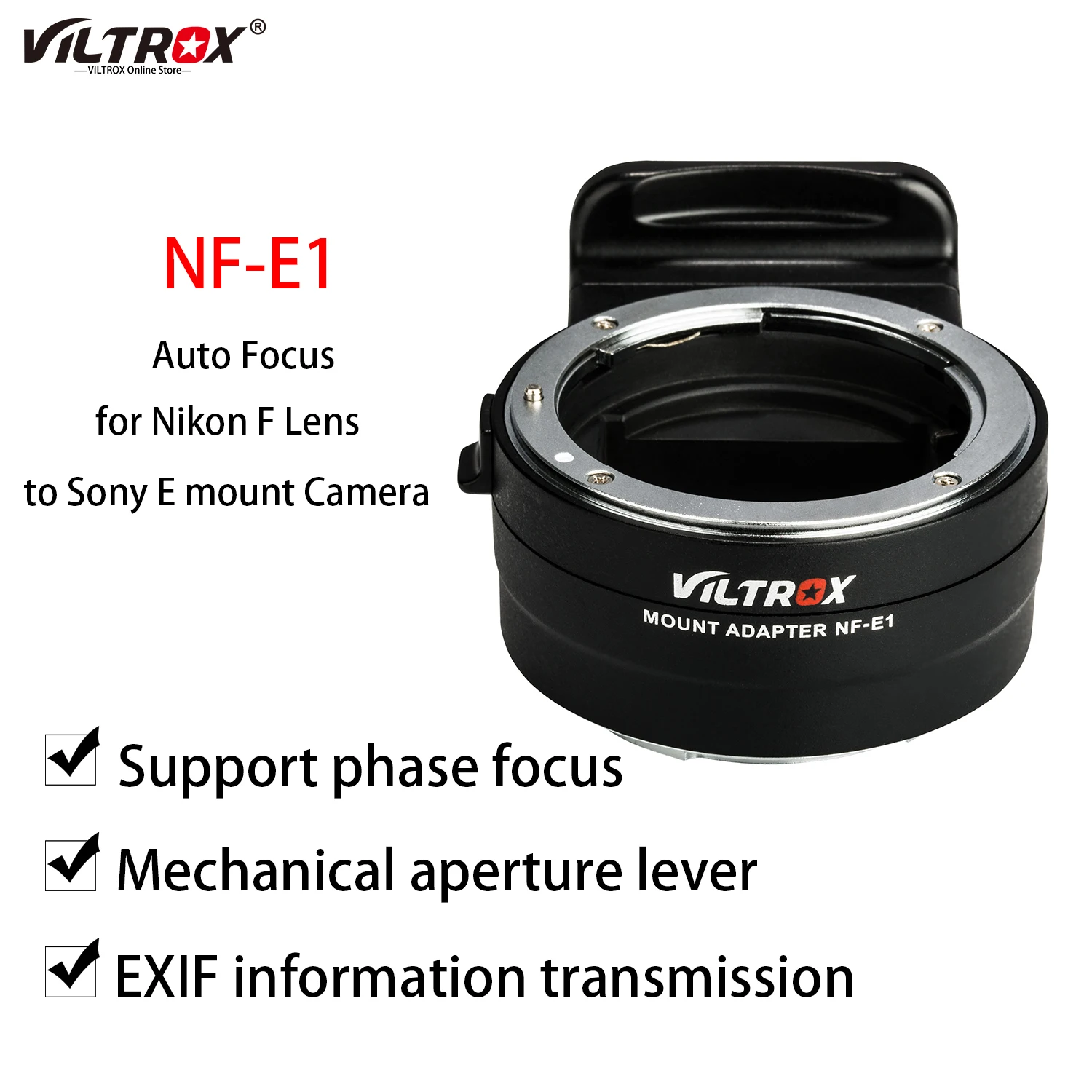 超特価】 VILTROX マウントアダプター NF-E1 ニコンFレンズ ボディ側