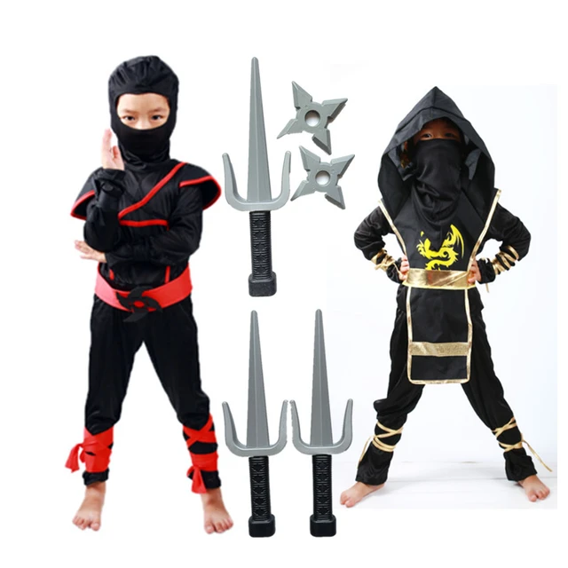 Black Ninja Costume Anime Ninja Toy Set Fighting Samurai Costume Mask  Children's Holiday Best Gift - AliExpress