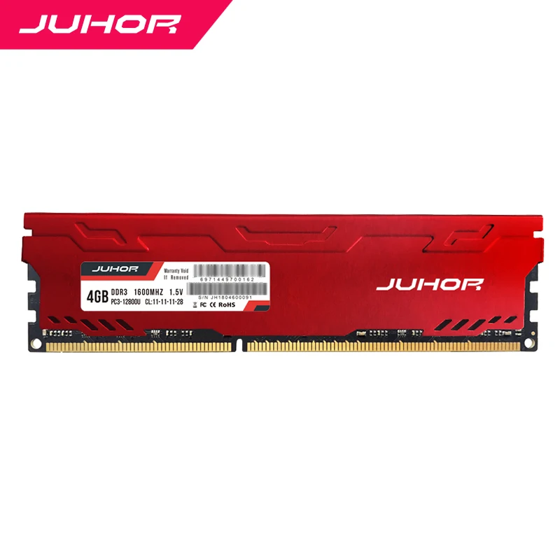 

JUHOR ddr3 in RAMS 4gb 8gb Desktop Memory with Heat udimm 1333mhz 1600mhz PC RAM 1.5V New dimm Ship memoria ram