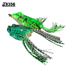 K8356 2 шт 6 см 15 г силиконовая резиновая приманка для рыбалки Topwater Ray Frog мягкая искусственная приманка Двойные Крючки рыболовные снасти(China)