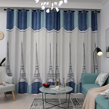 

Modern Simple Nordic Tower Completely Shaded Curtains for Living Dining Room Bedroom.