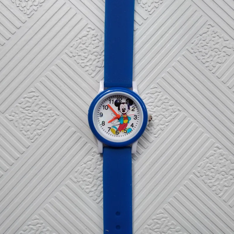 Модные детские часы, детские Студенческие часы, силиконовые детские кварцевые наручные часы с Микки Маусом, детские цифровые часы, подарок для мальчиков и девочек - Color: Blue