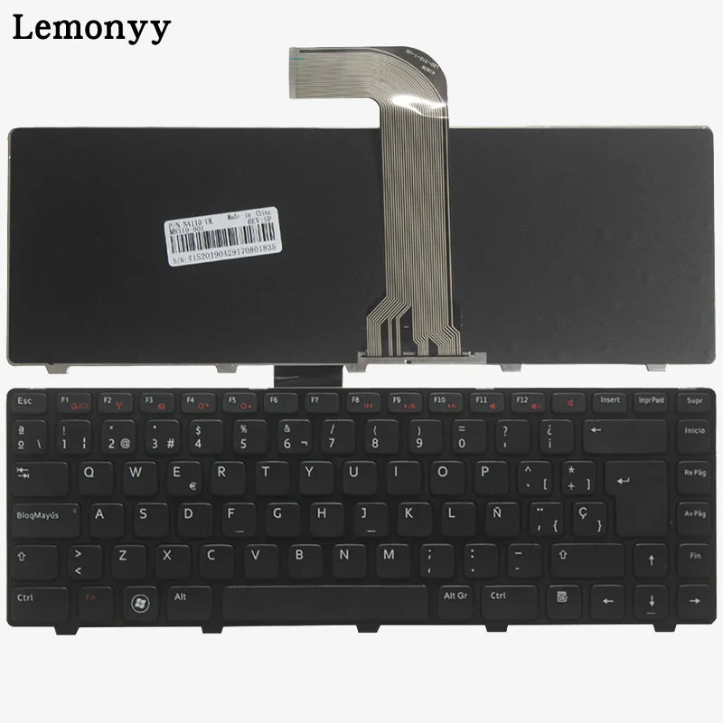 Испанская клавиатура для ноутбука DELL Vostro 14R N4110 M4110 N4050 M4040 N5050 M5050 M5040 N5040 3330 X501LX502L P17S N4120 SP