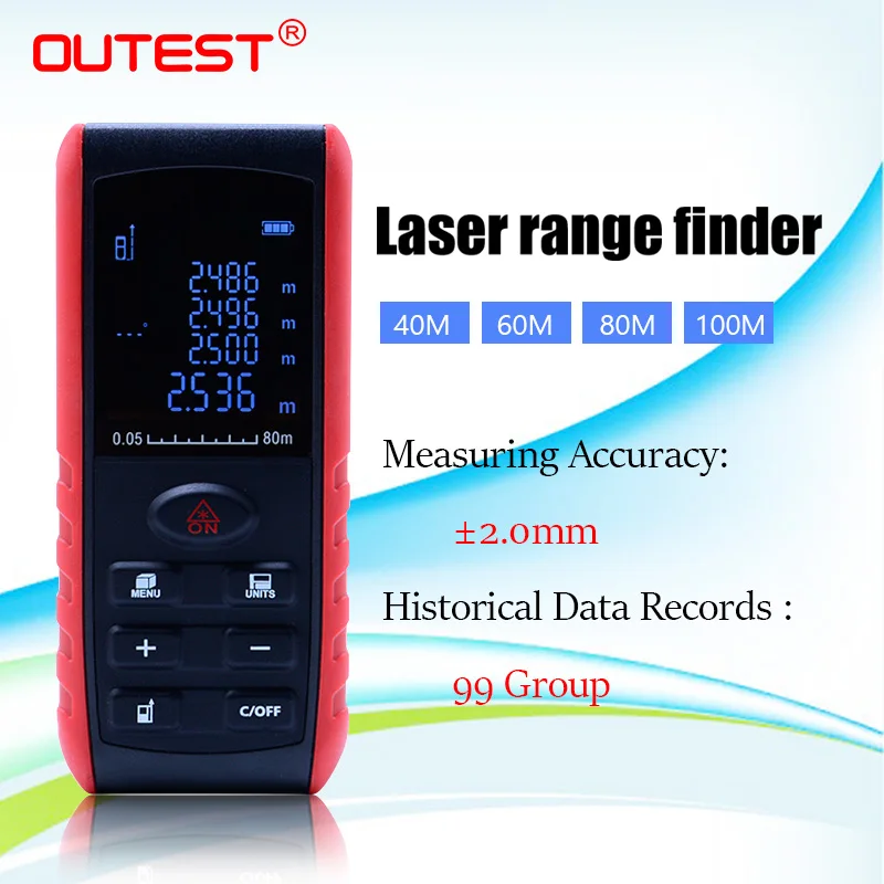  Digital Laser Rangefinder Laser Distance Meter Range Finder Area Volume Measurement With Angle Indi