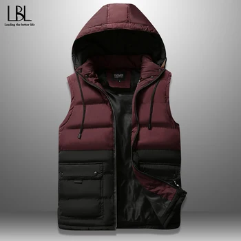 

Winter Vest Men 2019 Fashionable Casual Hooded Vests Autumn High Quality Mens Cotton Waistcoat Windproof Sleeveless Jacket Veste