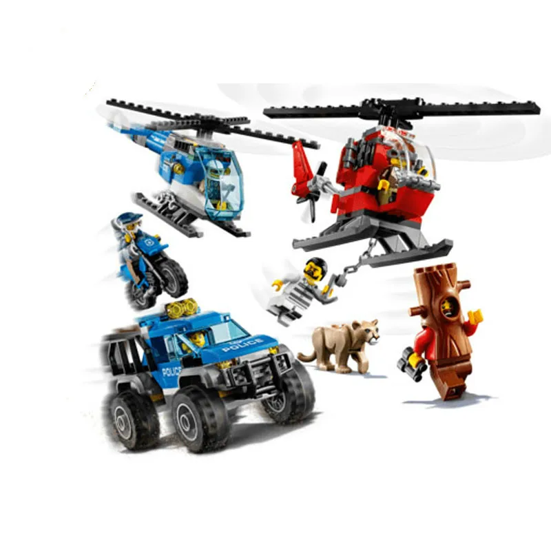 New 60174 705pcs Legoinglys City Series Mountain Police Headquarters Building Block Educational Diy Toy For Children Gift 10865