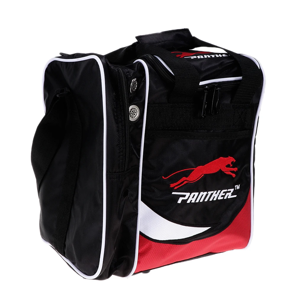 Portable Bowling Ball Storage Case Ball Carrier Bag Single Ball Tote Bag Pocket with Base with Two Side Pockets