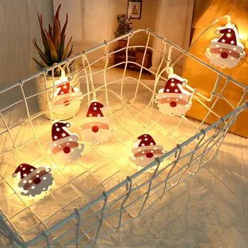 

10 LED Santa Claus Battery Operate Light String Christmas Tree Decor Merry Christmas Snowman Light Home Decoration