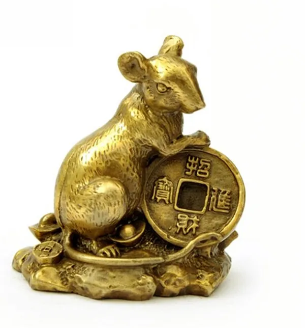 

Feng Shui Money Pure Copper Ornaments Amass Fortunes Rat Bronze Wares In The Twelve Zodiac of Bronze Rats Lucky Gift