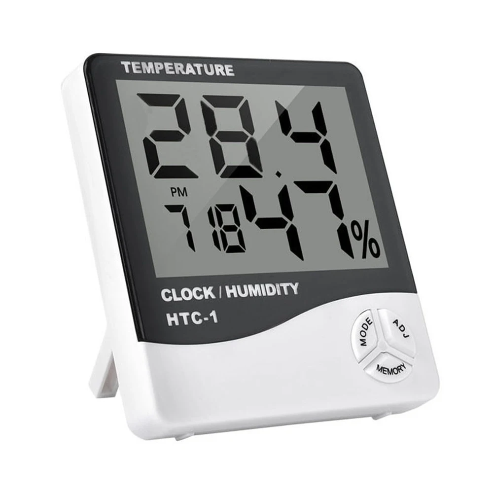 Мультифункциональный с ЖК-дисплеем термометр утварь для стола часы влажность прочный черный и белый цифровой Комнатный бытовой Крытый