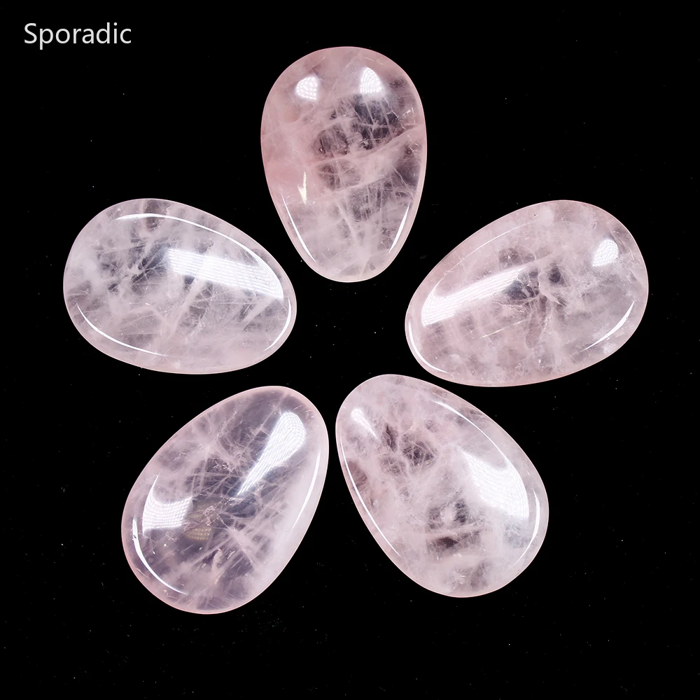 1PC Natural Rose Quartz Thumb Massage Stone Worry-free Decompression Gemstone Crafts Wood Magic Ornament Gifts | Дом и сад