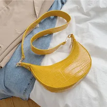 Женская сумка, желтые кожаные сумки, женская сумка через плечо из крокодиловой кожи, модная плечевая сумка-хобо через плечо