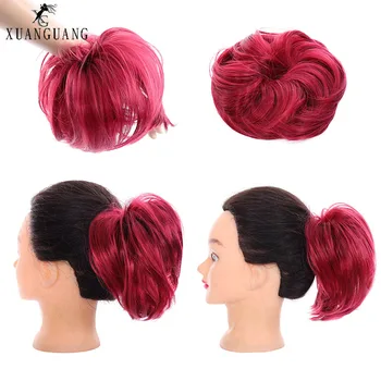 

XUANGUANG Synthetic fiber hair Rubber Band Curly Hair Bun Donut Messy Chignon For Women 10 Colors Extension Bread