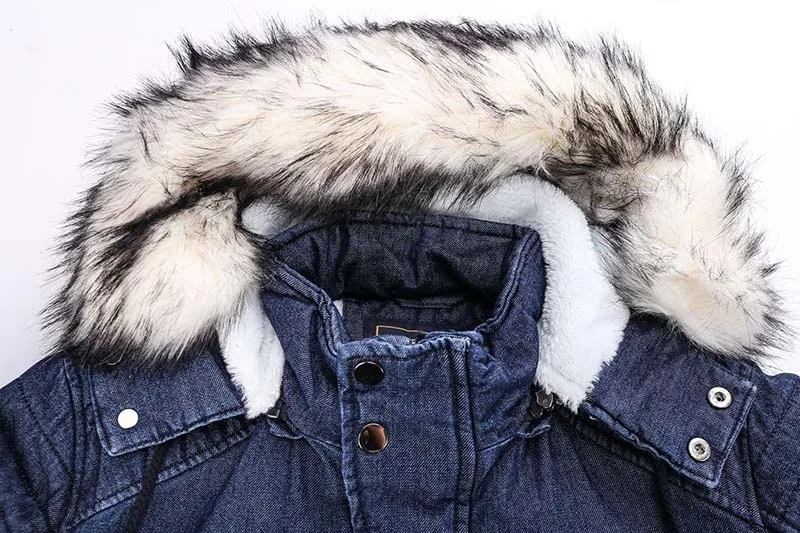 Mcikkny Men Winter Warm Denim Jackets With Fur Collar Thick Thermal Long Jackets Outwear For Male Parka Size M-3XL Windbreak (3)