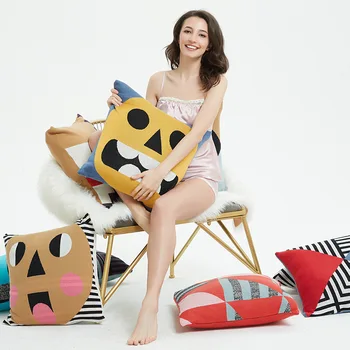 

nordic multi-color 100% cotton Cartoon pillow covers home decoration for Chair Car Seat throw pillow covers pillows decor home