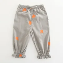 Idea2019/весенние новые стильные вельветовые повседневные штаны из чистого хлопка для девочек детские штаны в горошек 9051