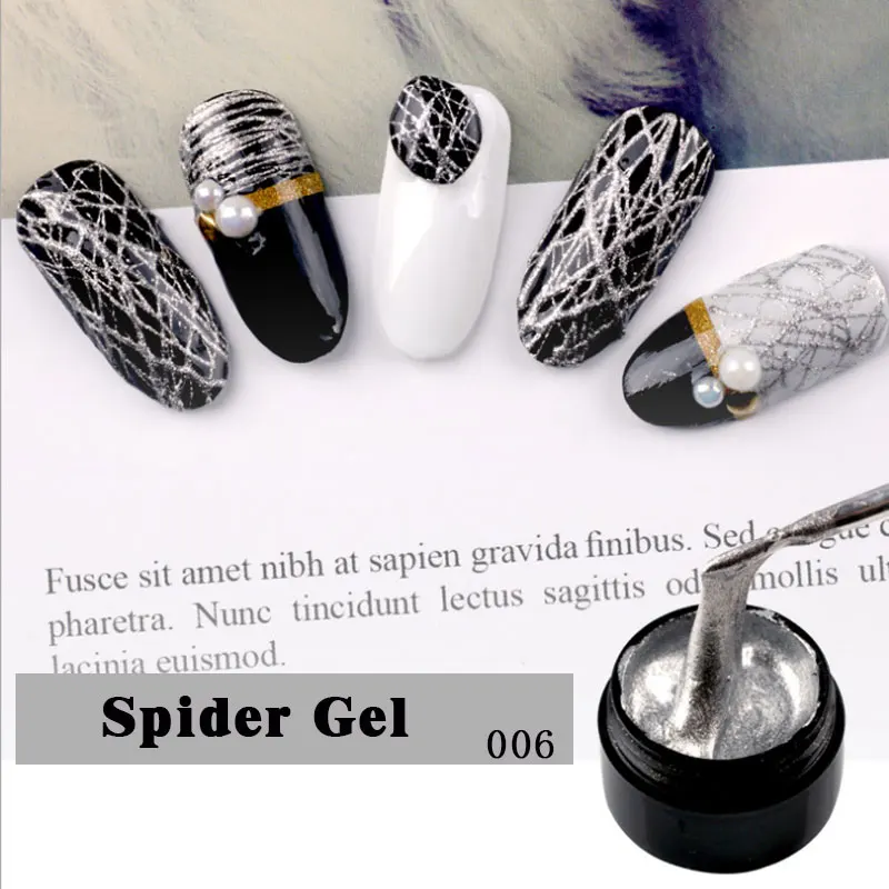 Гель-лак для ногтей Limegirl, 8 мл, УФ-лак для ногтей, креативный рисунок из проволоки, сделай сам, линия, веб-живопись, светодиодный Гель-лак, тянущийся Шелковый гель-паук - Цвет: Silver
