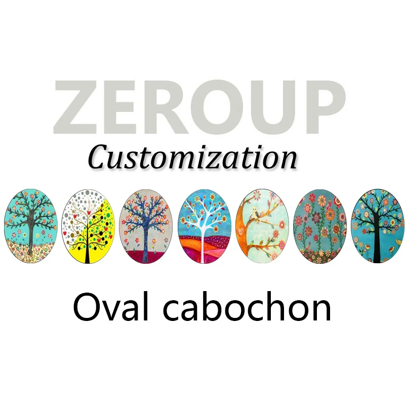 Serviços de cabochons personalizados profissionais multitamanhos oval