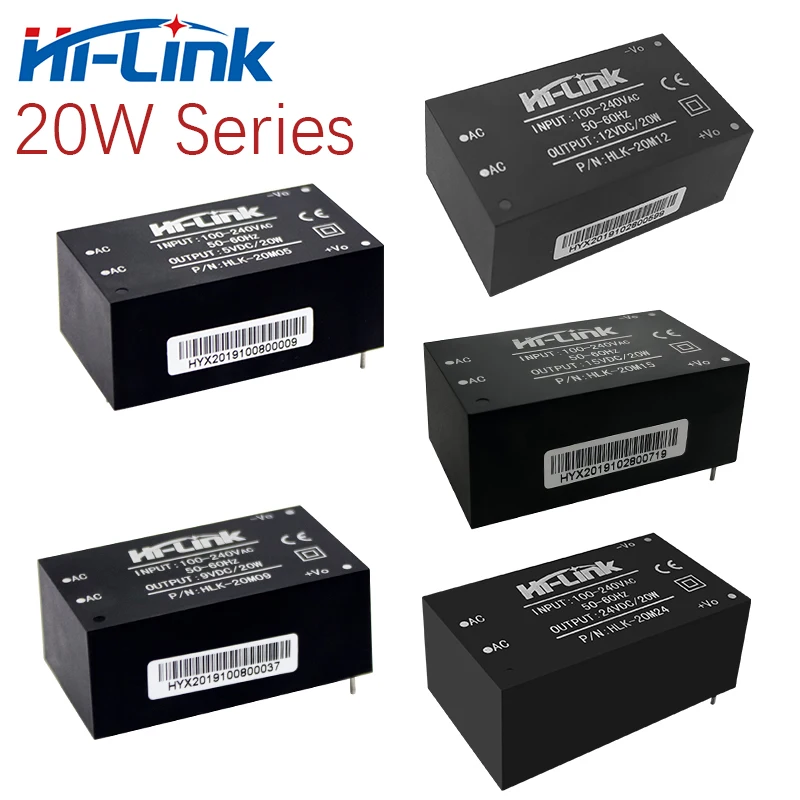 Hi Link 220 В/110 В до 5 В/9 В/12 В/15 В/24 20 Вт понижающий силовой трансформатор AC DC источник питания|Комплекты умного