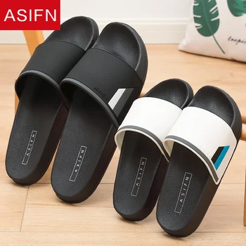 

ASIFN Men's Slippers Beach Summer Flip Flops Female Non-slip Male Slides Home Sandals Couple Mules Shoes Women Sepatu Pria