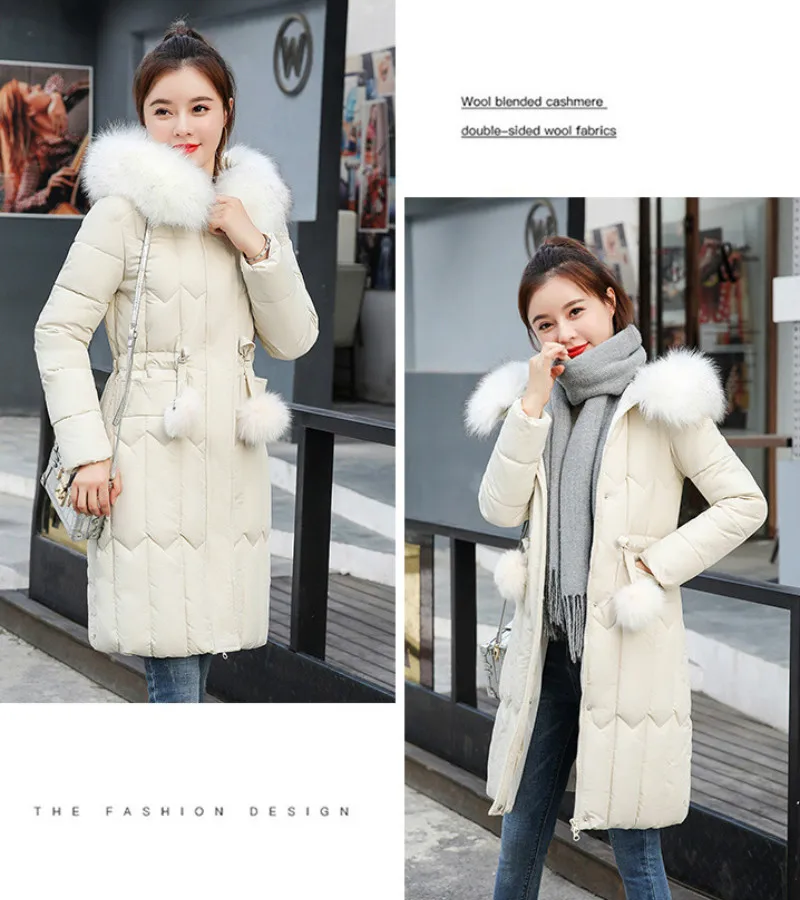 Plus size winter coat women padded cotton hooded women long jacket outwear slim white warm vintage female parka new 2019 DR1195 (20)