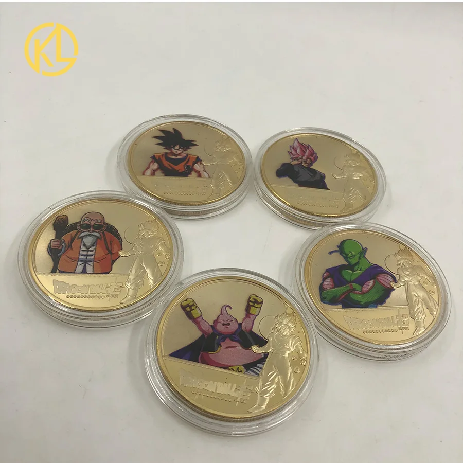 Оранжевый Dragon Ball монета позолоченные Коллекционные монеты с держателем для монет японский вызов монета набор с красивой подарочной коробкой - Цвет: Оранжевый
