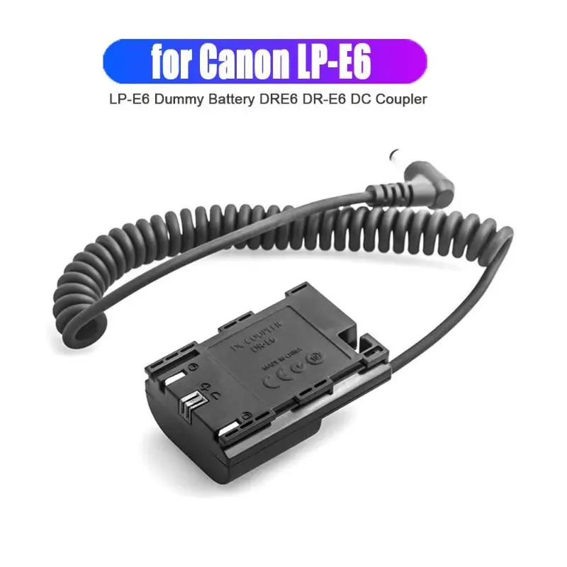 DC7.2V 2A муфта LPE6 поддельные цифровые камеры батарея спиральный кабель для Canon EOS 5D Mark IV III II/EOS 5DS R/EOS 6D Mark II