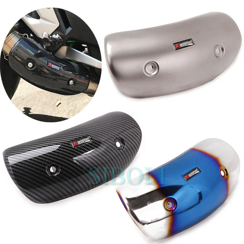 

Motorcycle Exhaust Muffler Middle Pipe Heat Shield Akrapovic Cover Protector Stainless Steel Carton Fiber Cover FREE SHIPPING