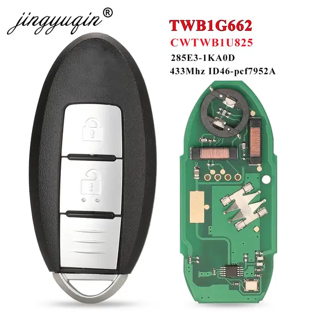Jingyuqin – clé télécommande intelligente ID46, 433Mhz, pour voiture Nissan Micra Juke Sentra Patrol Note Navara Tiida Frontier 