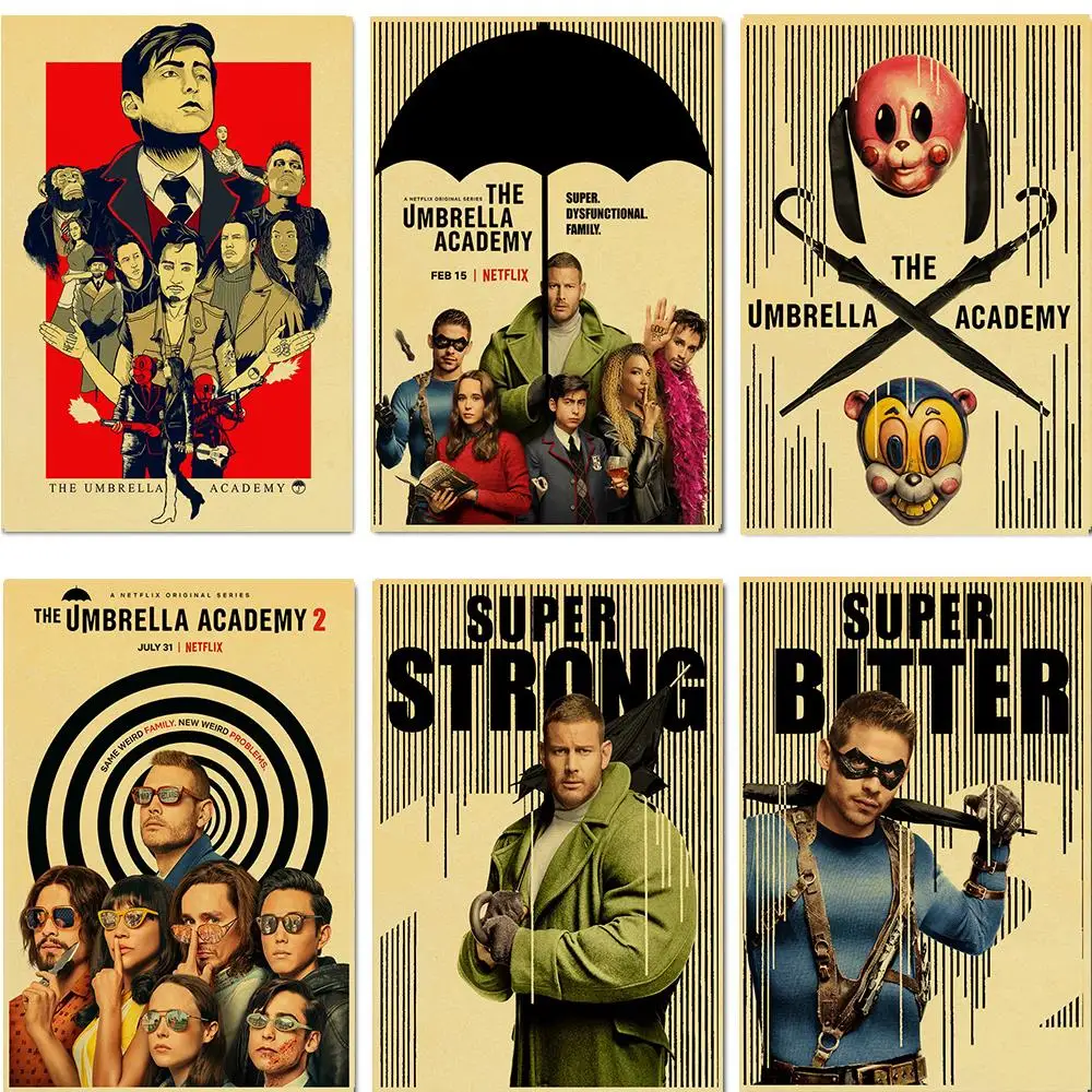 TV Comedy The Umbrella Academy Retro Posters Art Movie Painting Kraft Paper Prints Home/ Room/Bar Decor Wall Stickers