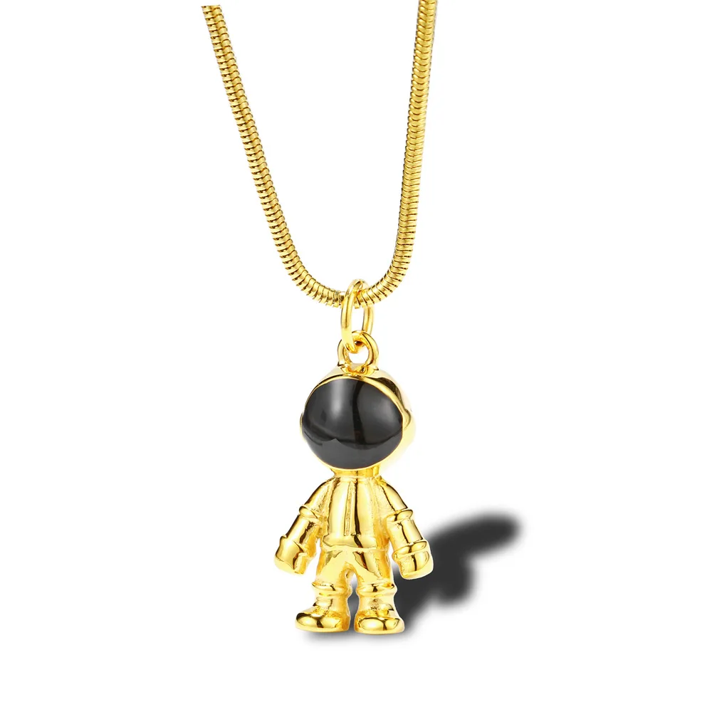 

High Quality Titanium Steel Astronaut Astronauts Pendant Necklace Popular Brand Street Cool Men And Women Hip Hop Disco Dancing