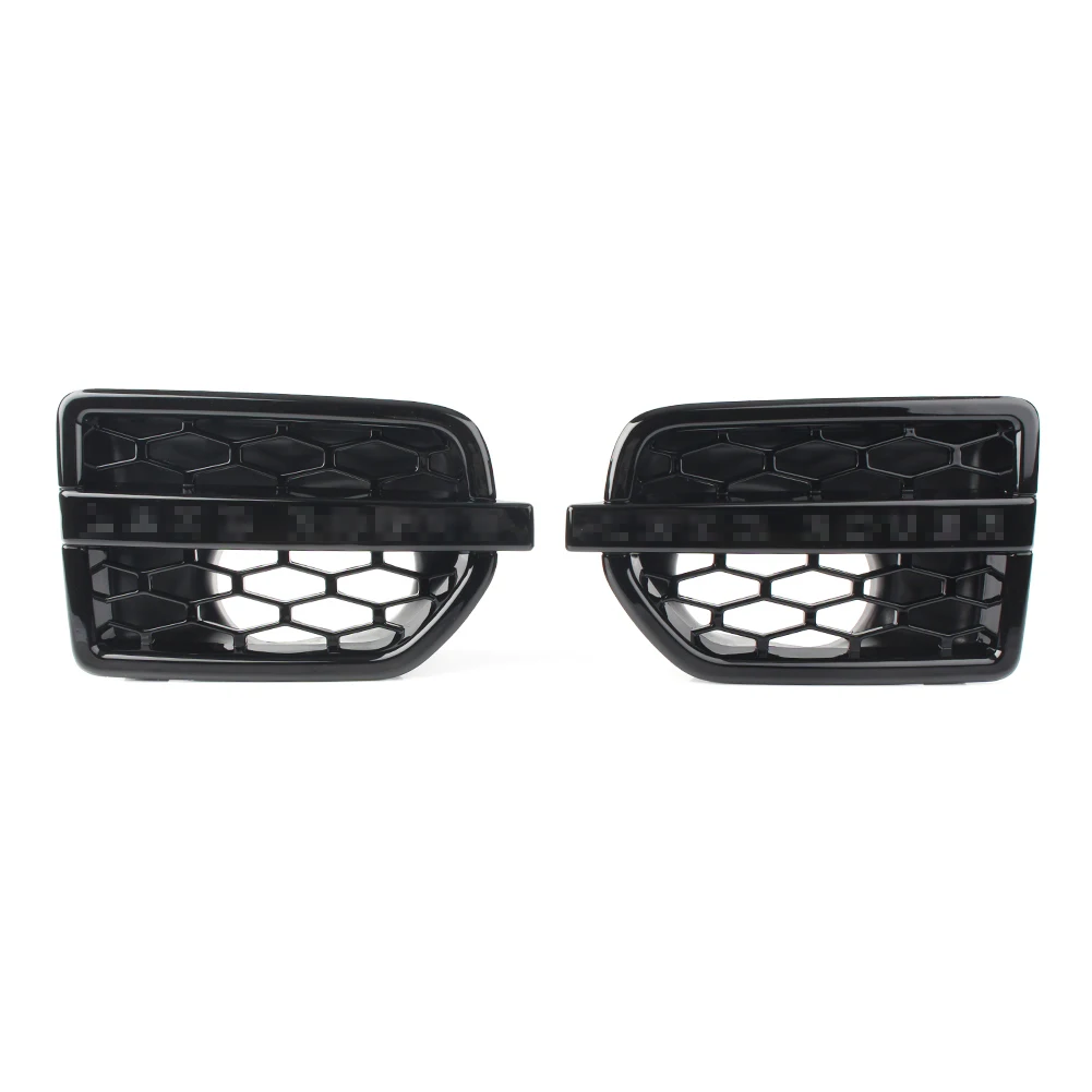 2x For Land Rover LR4 Car Side Grille Air Intake Fender Vents Grill in Santorini 2010-2015 Gloss Black