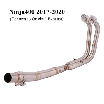 For Kawasaki Ninja400 2017-2020 Motorcycle Modified System Front Header Link Pipe to Original Exhaust