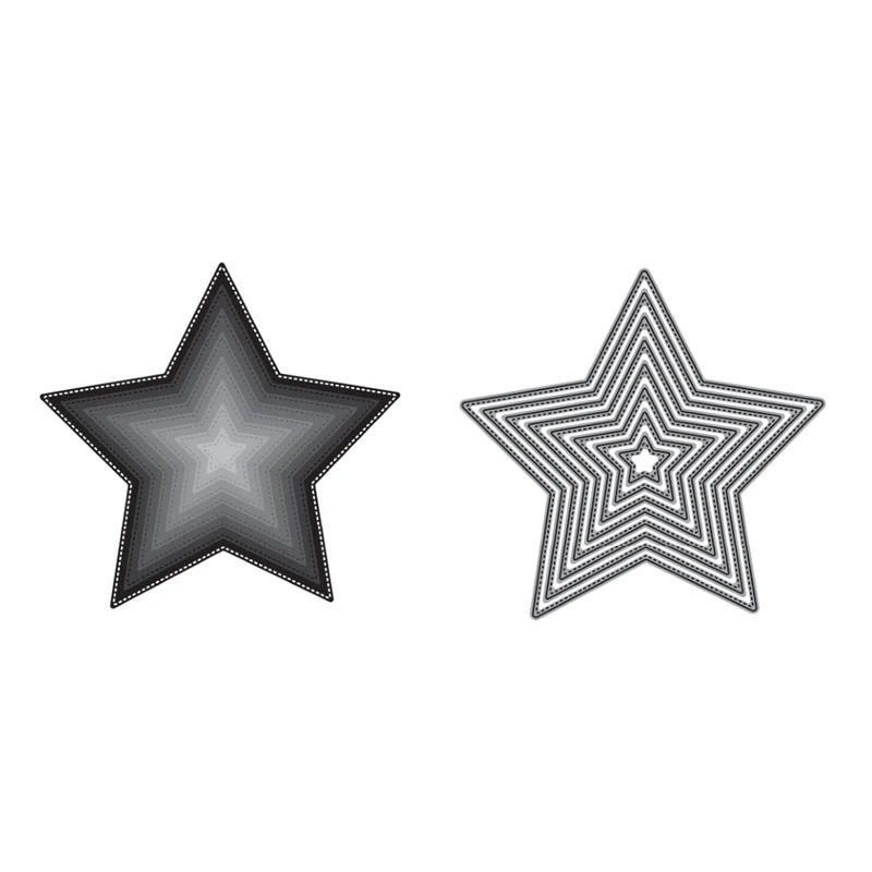 Layered Geometry Die Cut Metal Cutting Dies Stitched Circle Oval Love Star DIY Scrapbooking Craft Embossing Dies 2021 Hot Sale