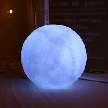 

Lamp Round Moon Shape Battery Powered LED Light Home Bedroom Study Room Decor