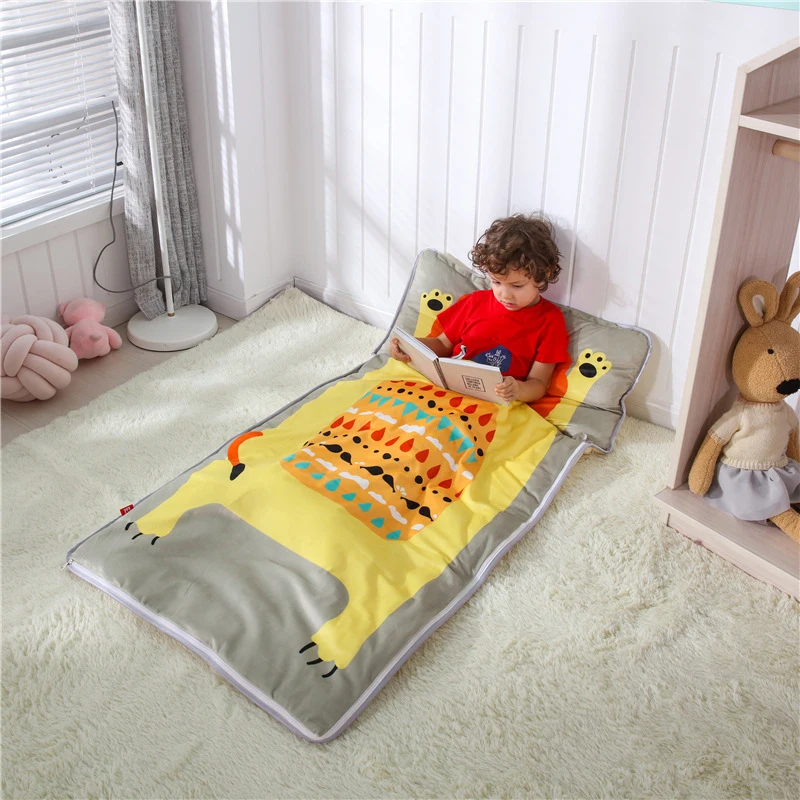 Спальный мешок с рисунком для малышей, детская кровать для путешествий на зиму из чистого хлопка, детский спальный мешок для новорожденного, съемный спальный мешок