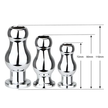 Hollow Metal Anal Plug Sex Toys For Women Men Gay Couple Tools Butt Vaginal Dilator Douche Enema Erotic Machine Adults Games Set 6