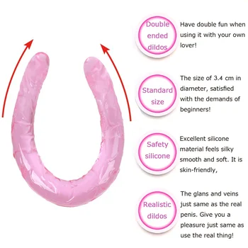 New 44 cm Long Double Dildo Big Size for Couples Lesbian Vagina Masturbation Anal Massage Anus Dilators Sex Toy Sexual Wellness 6