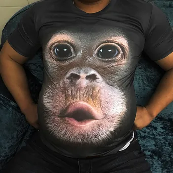 

Men's 3D Orangutan Print Short Sleeve T-shirt Spring and Summer Round Neck Comfortable Fashion Festive Dress Short Sleeve 02*