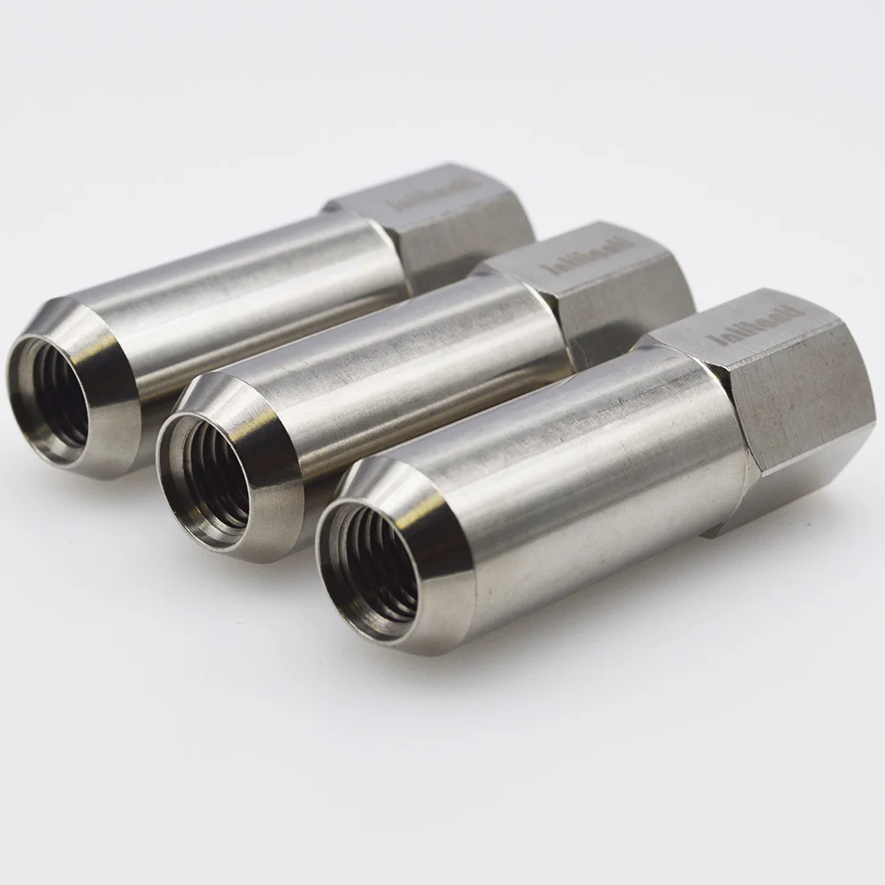 small pore diameter cone seat open end titanium alloy hub nuts m12*1.5*60