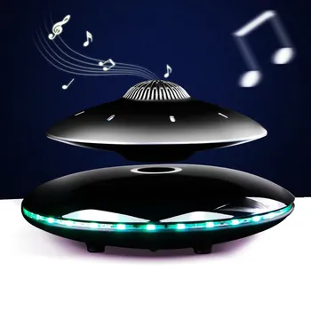 

UFO saucer magnetic levitation bluetooth speaker with microphone floating bluetooth subwoofer portable wireless charging speaker