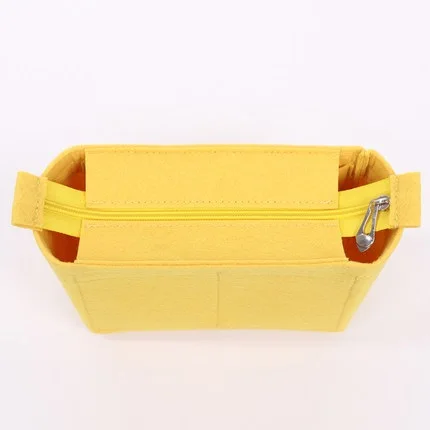 Для GG Детская сумка войлочная ткань вставка сумка органайзер Макияж сумка органайзер дорожная внутренняя Сумочка малогабаритные сумочки-косметички - Цвет: enclosed yellow